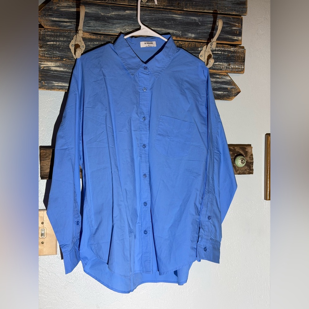 Workshop Cornflower Blue Button-Down Shirt - image 1